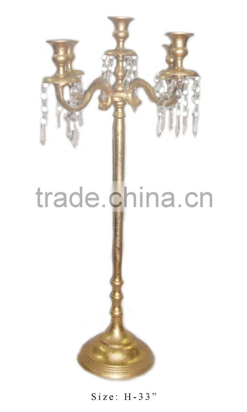 Cheap price wedding candelabra with crsytal ball