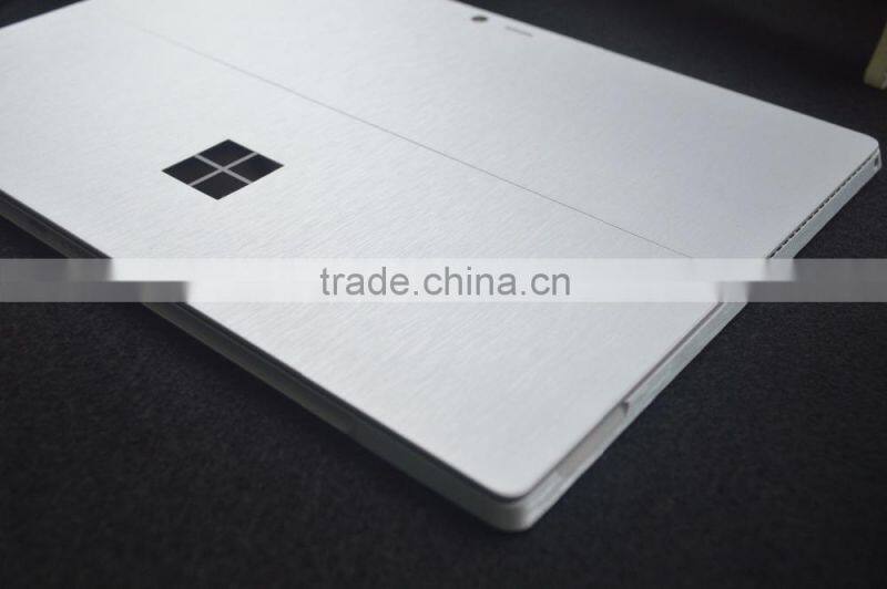 Wholesale full coverage Brushed silver skin sticker for Microsoft surface pro 4 pro 3