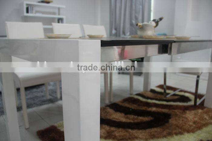 high gloss extandable morden MDF dining table