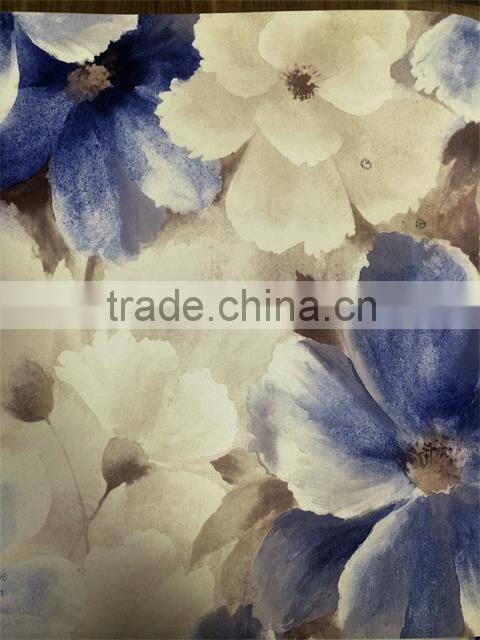 2016 newest beautiful colorful wallpaper with big flower pattern for home
