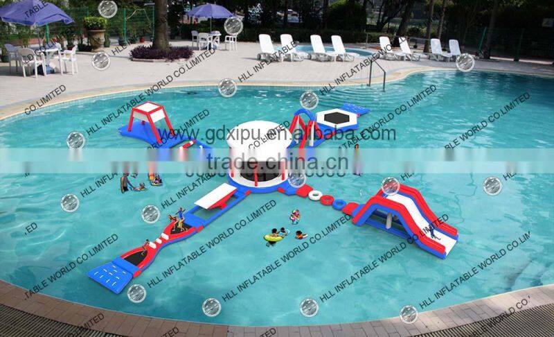Giant inflatable floating water park