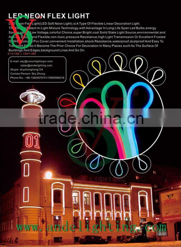 Super bright ultra thin neo led neon flex rope lighting
