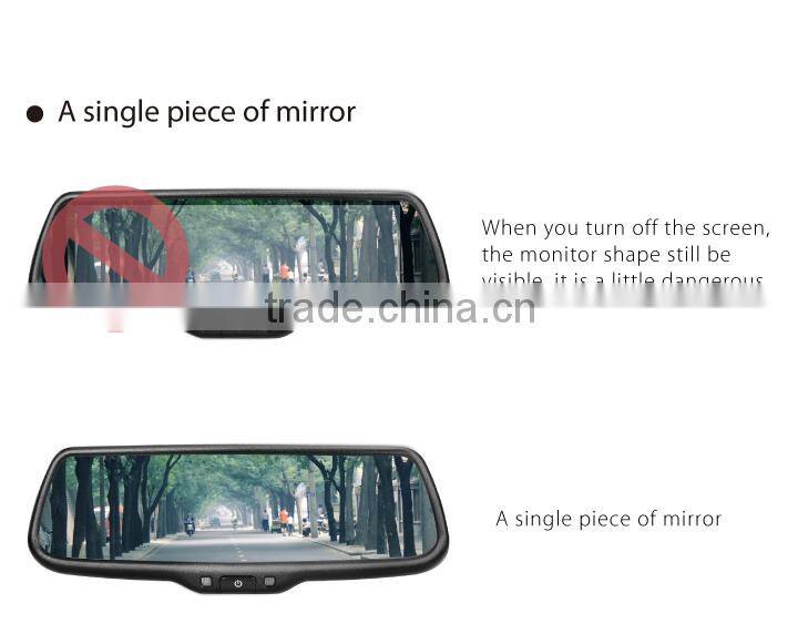 7.3 inch car rear view mirror monitor auto brigtness adjustment and 3 cameras video inpur