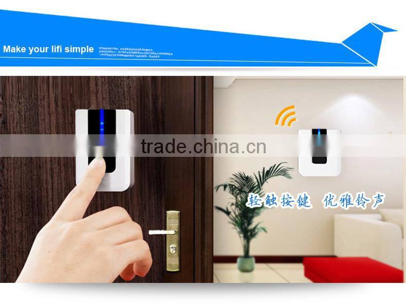 Wireless piano doorbell with 52 music tones 300m working distance multi receivers with battery AC power LED flash