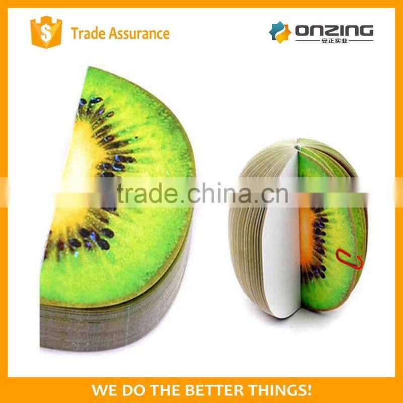Onzing good quality 3d red apple shaped fruit sticky notes for promotional gift
