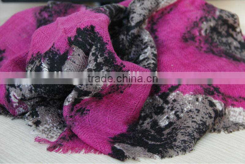 mixed colors worsted wool pashmina shawl