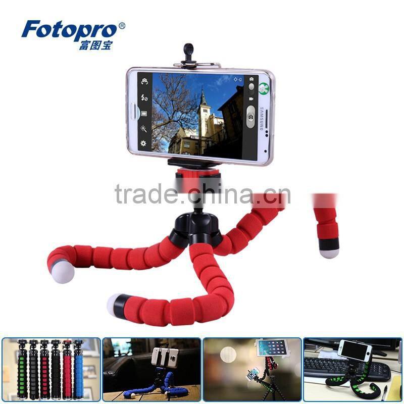 Fotopro industrial 360 degree travel pocket for camera & phone aluminum and foam material table octopus flexible mini tripod