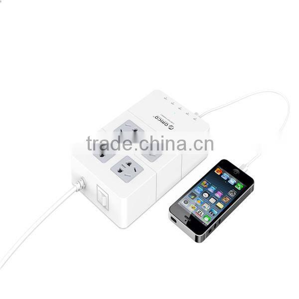 white super speed EU type 6 USB charging ports power strip for Tablet PC / iPhone