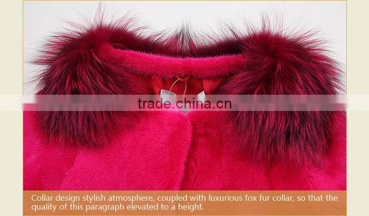 shenzhen OEM light pink women short mink fur coat for wholesale