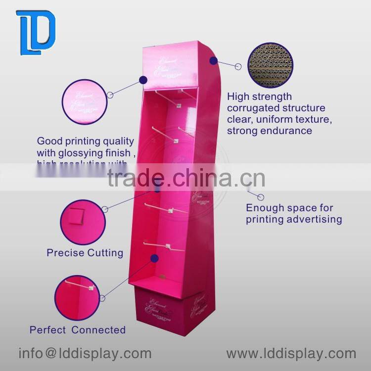 Custom Cardboard hanging rack & cardboard hook display & sidekick standing