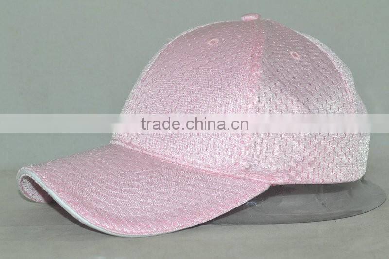 pink mesh blank cap with white sandwich bill 6panels beseball cap