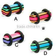 Fashion acrylic body jewelry marble saddle plugs