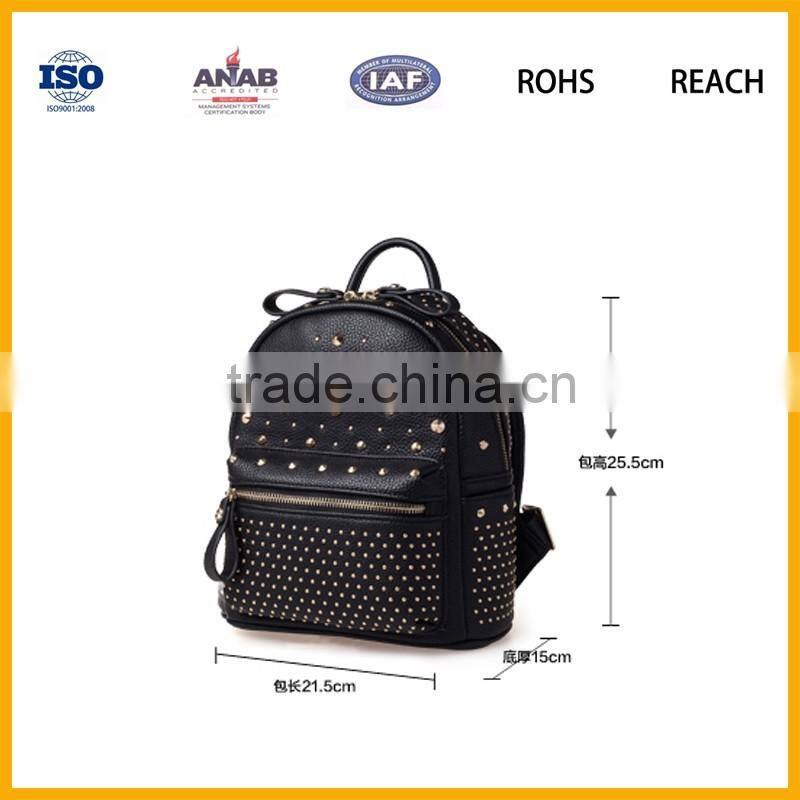 2016 wholesale fashion custom women high school leather laptop bag backpack