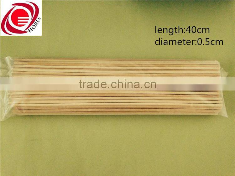 40cm round single-pointed bamboo bbq sticks for wholesale