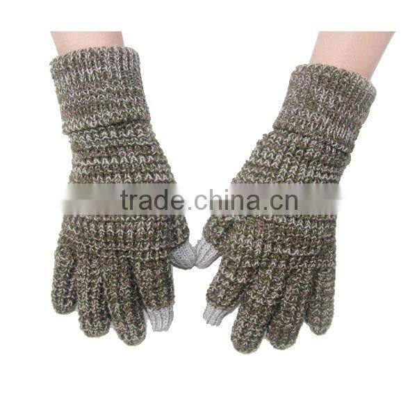winter custom fashion knitted computer gloves with touch screen