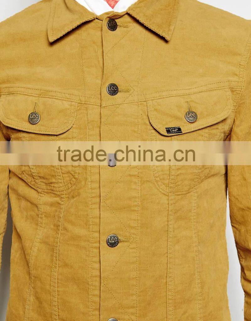 high quality Man tan color corduroy jacket coat (LOTJ326)