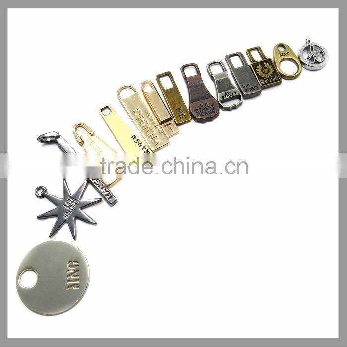 Brush Brass Customized Zipper Puller With Logo