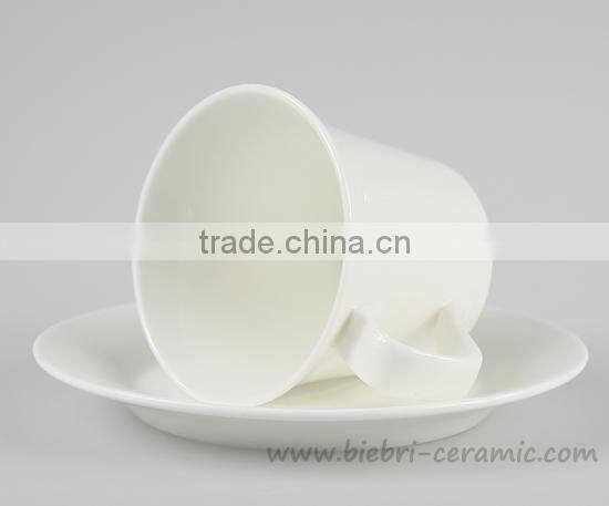 180cc 6oz Plain White Fancy Antique Coffee Cups And Saucers Sets Logo Decal Printing