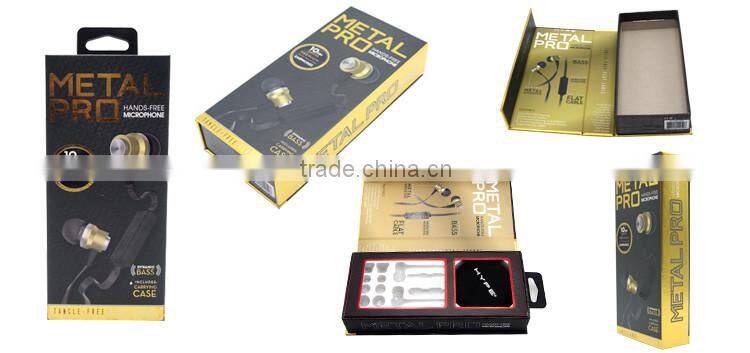 Latest design UV blister tray magnetic closure earphone packing with own logo