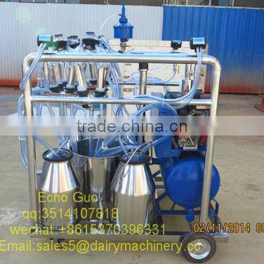 Four Buckets Motor Electric Gasoline Engine Mobile Milking Machine for Cow Buffalo