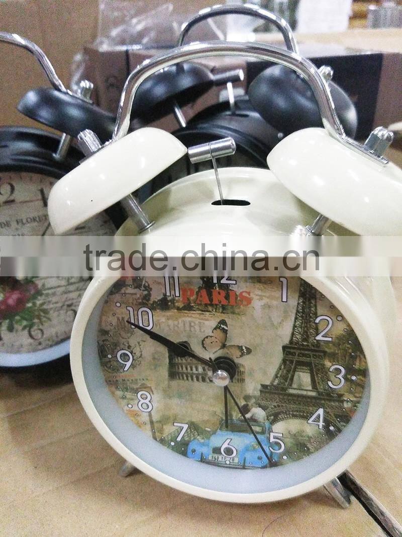 Wholesale Twin Bell Green Alarm Clock/Battery Operated/ Loud Alarm Clock