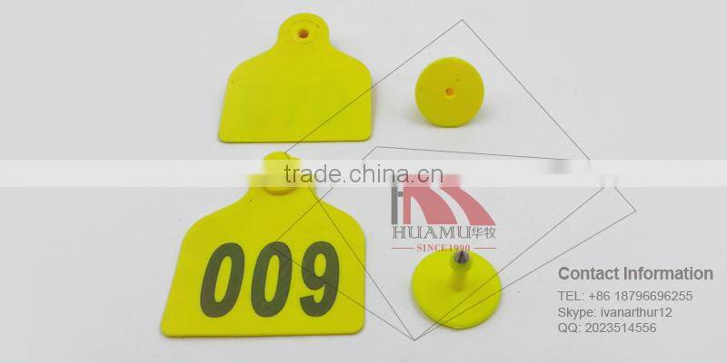 TPU ear tag for cattle in yellow 49*43 mm