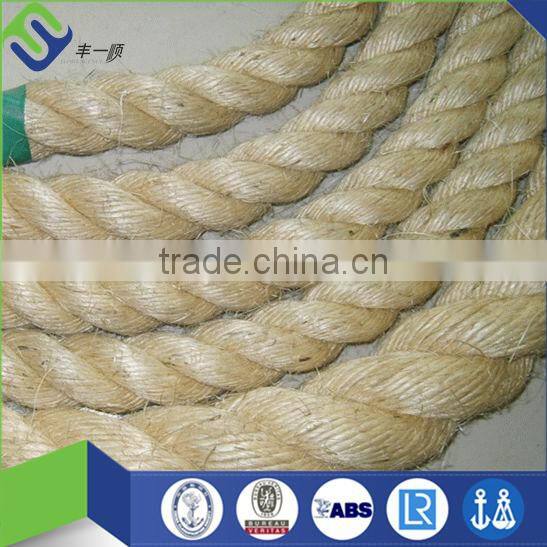 Hot sale 6mm twisted Sisal Rope,3 strand 100% nature sisal fiber rope