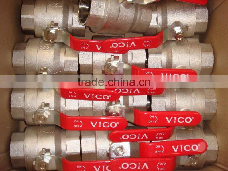 7/8" Q235 Handle Brass Gas Valve With Copper Tube