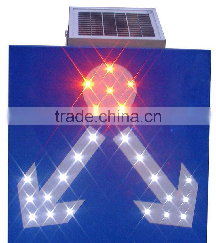High-luminance LED Solar No Left-Turn safety traffic Sign board