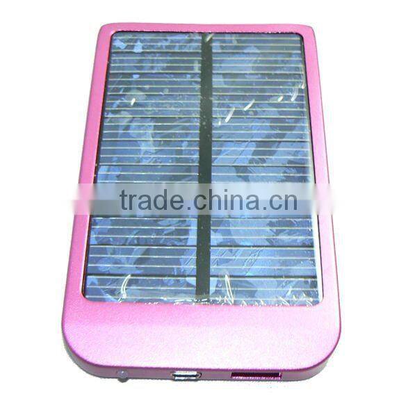 Portable Mobile Solar charger for Mobile phone 2600 mAh Blue Silver Pink