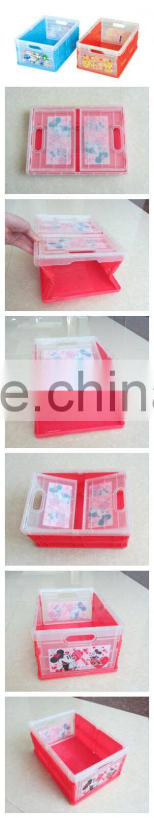 collapsible plastic storage box for storage kid's toys