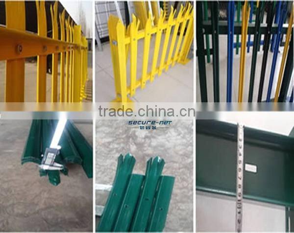 Designed factory high quality galvanized and pvc coated palisade steel fence