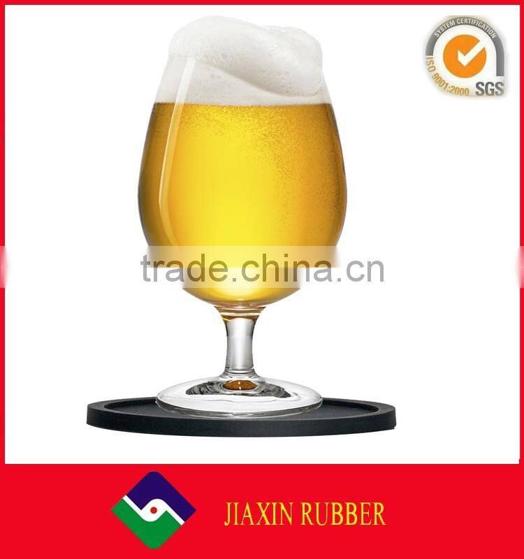 Durable round shape silicone coaster black silicone rubber drink coasters cup mats 10 cm