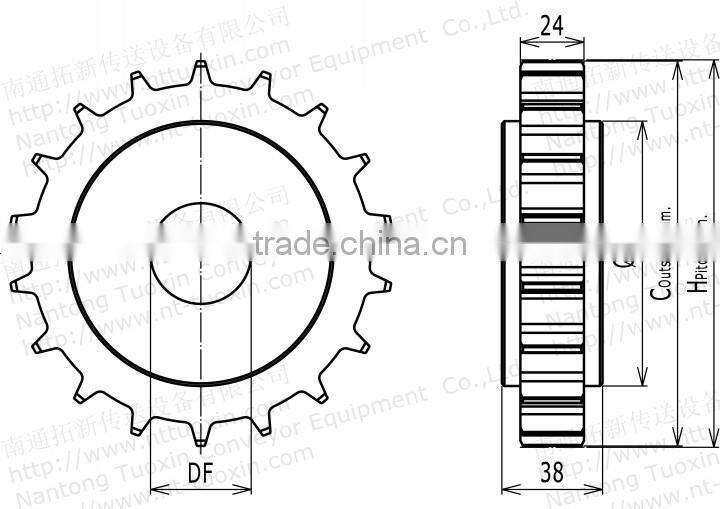 Machined Sprocket for 1005 Plastic Modular Conveyor Belt