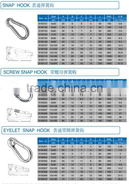 Hardware Accessories Screw Snap Hook DIN5299C