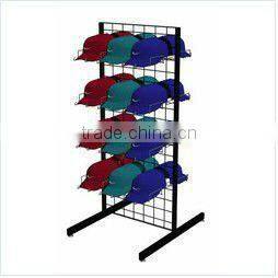 4 tier floor rack holder/ hat display metal shelf for retail stores