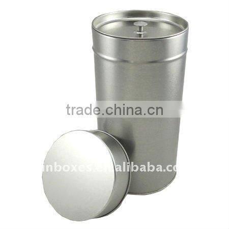 with inner lid round tea tin box