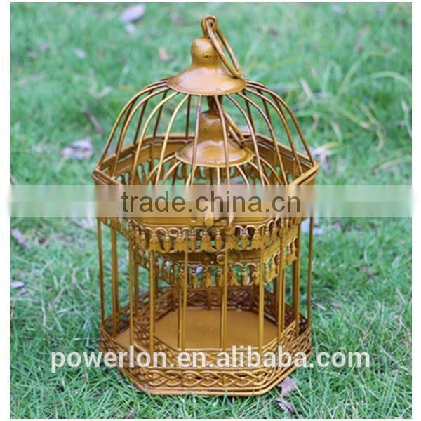 Shabby Golden Metal Handmade Bird Cage