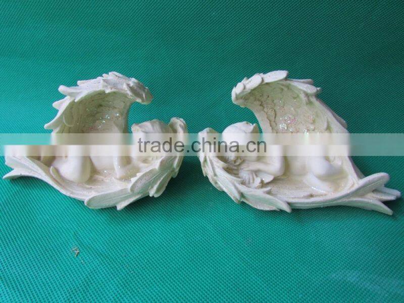 The resin little white sleeping angel sculpture