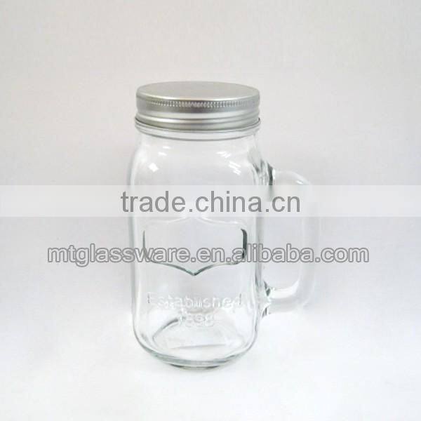 Glass mason jar with decal 3110