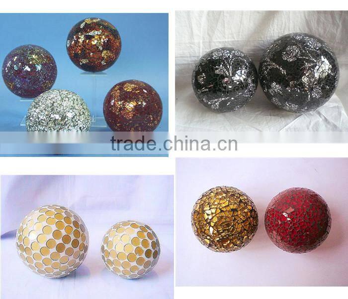Party Decoration Hanging Yellow Sparkling Glass Polished Hollow Glass Ball