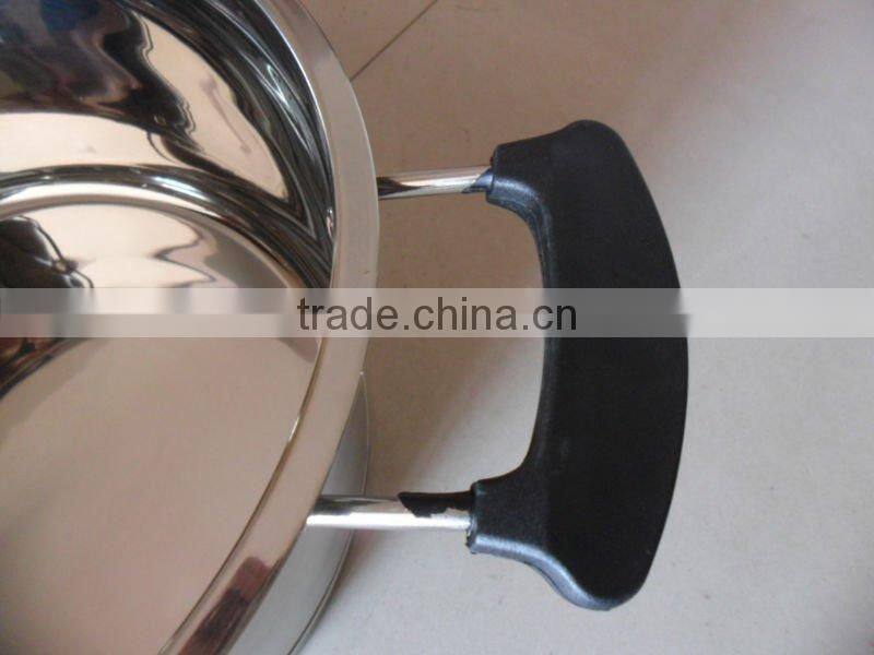 Stainless steel soup pot with right angle
