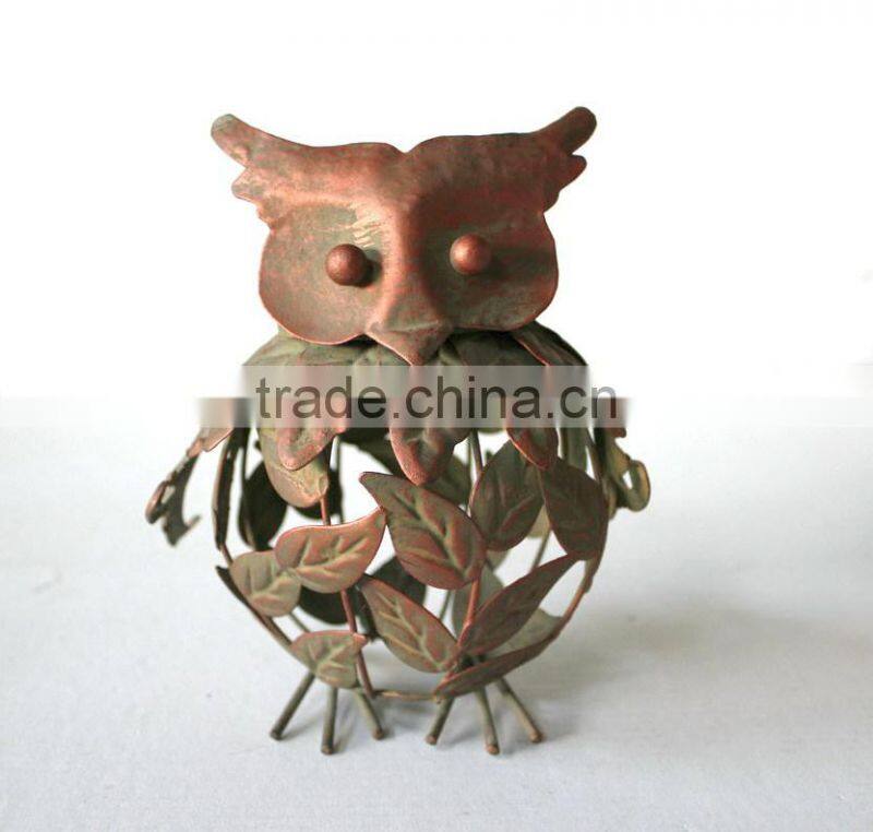 Metal owl outdoor garden decor