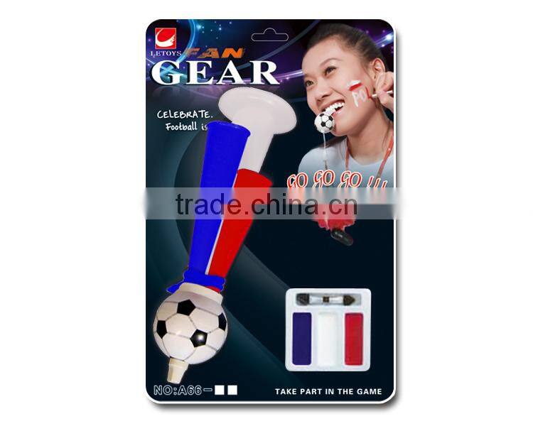 2016 Euro Cup sports fans plastic cheering football horn set/ fan gears / soccer fans noise maker kit