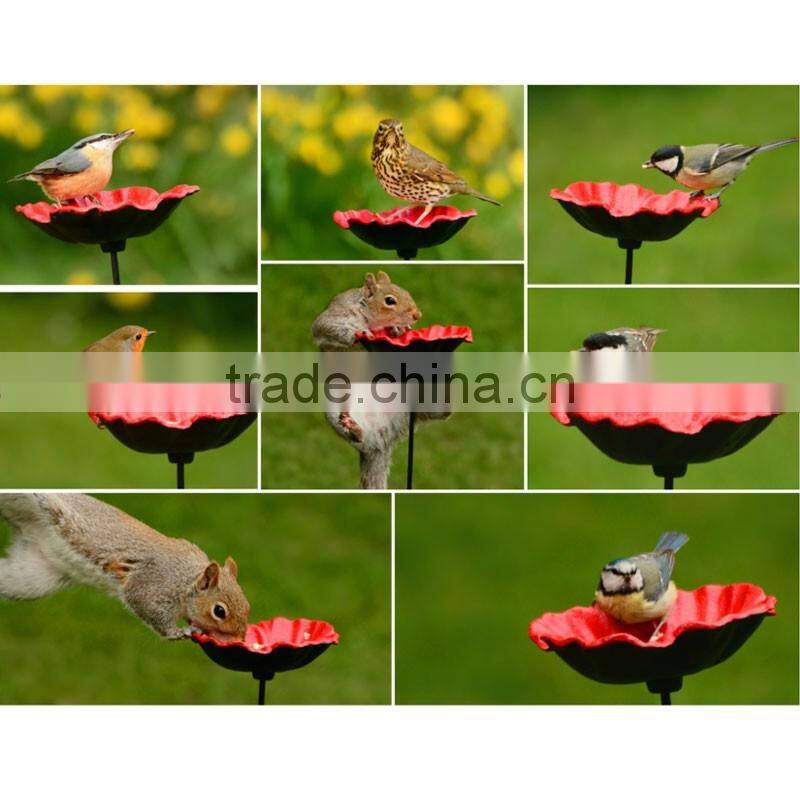 Cast Iron colorful drawing Poppy Bird Feeder