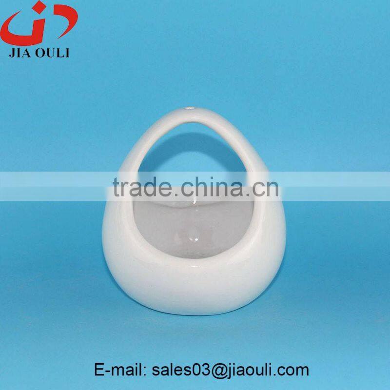2016 New design EASTER decorations ceramic egg basket, planter