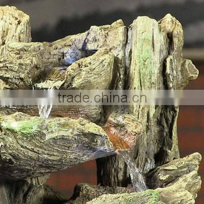 Tiered Log Statue Fountain With LED Lights
