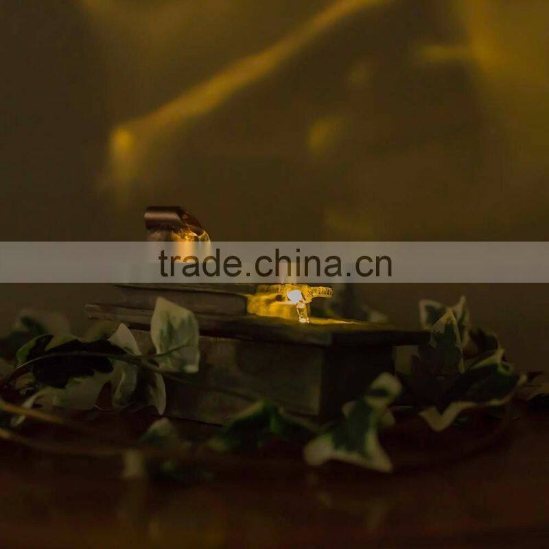 Tri-Step LED Lights Tabletop Water Fountain