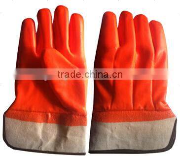 Fluorescent pvc canvas gloves for winter