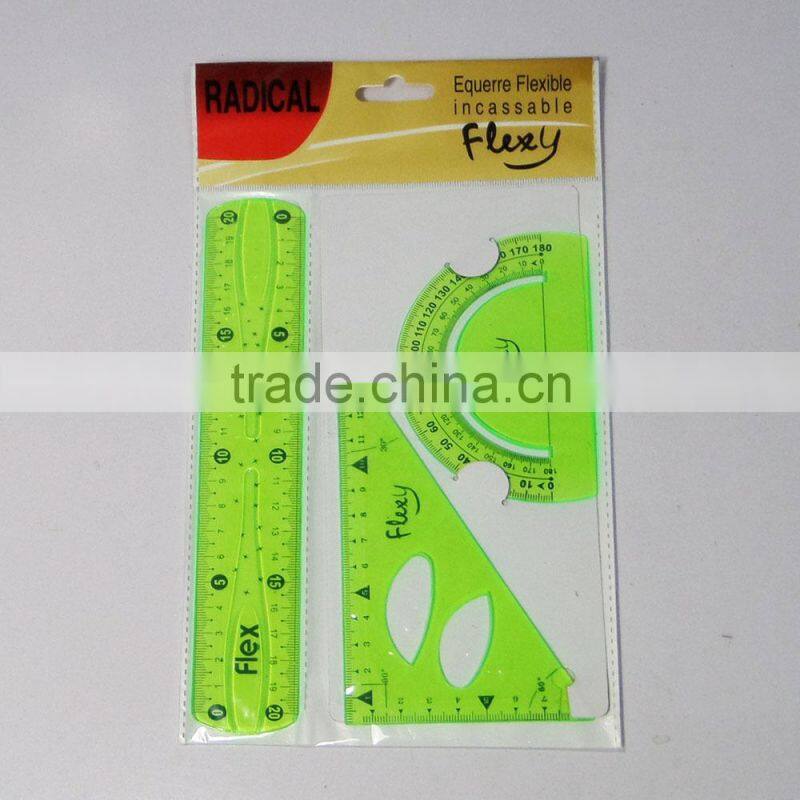 New designer 4pcs clear PVC flexible math set